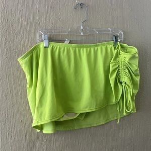 Lane Bryant Cacique Swimsuit Skirt Womens Sz 24 Neon Green Bikini Bottom Coverup